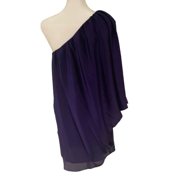 Cache One ShoulderPurple Dress, Size 4 - Picture 3 of 8